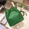 Prada Saffiano green leather bucket bag