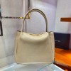 Prada medium logo-plaque beige tote bag