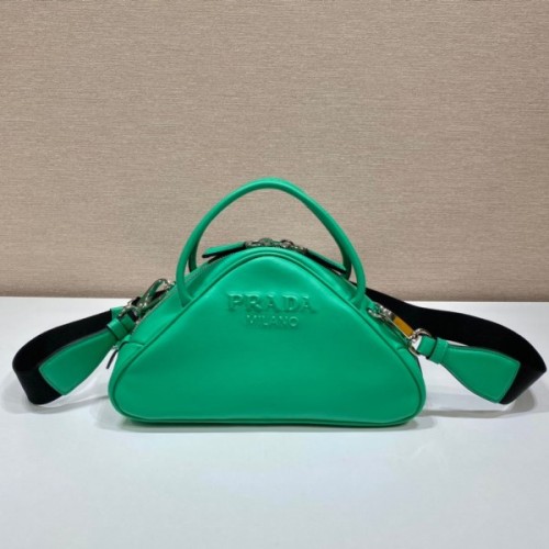 Prada Triangle Green Leather Bag