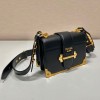 Prada Cahier black leather shoulder bag 1BD045