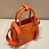 Prada Orange Saffiano Leather Mini Galleria Tote Bag