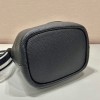Prada black leather bucket bag