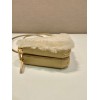 Prada beige shearling & saffiano leather mini-pouch