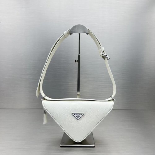 Saffiano leather white belt bag