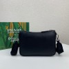 Prada Re-Nylon and Saffiano leather men black shoulder bag