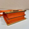 Prada Cahier orange leather shoulder bag 1BD045