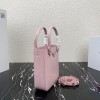Prada Logo Plaque Small Tote In Pink