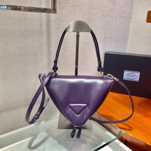 Prada Purple Triangular Padded Nappa Leather Crossbag
