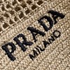 Prada small logo raffia tote