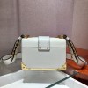 Prada Cahier white leather shoulder bag 1BD045