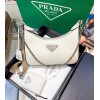 Prada Re-Edition 2005 Saffiano White Leather Silver Hardware Bag