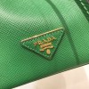Prada Saffiano green leather bucket bag