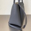 Black Small grey leather handbag 1BC145