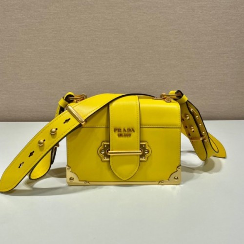 Prada Cahier red leather shoulder bag 1BD045