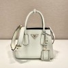 Prada White Saffiano Leather Mini Galleria Tote Bag