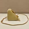Prada beige shearling & saffiano leather mini-pouch