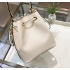 Prada Saffiano white leather bucket bag