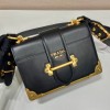 Prada Cahier black leather shoulder bag 1BD045
