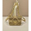 Prada Satin yellow crystals mini bag