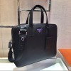 Prada Briefcase Saffiano Black Leather Work Bag 02