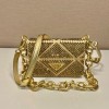 Prada Satin yellow crystals mini bag