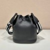 Prada black leather bucket bag