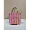 Prada Pink Small raffia tote bag (pink/ blue/ yellow)