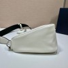 Prada Triangle White Leather Shoulder Bag