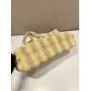 Prada large pink raffia tote bag
