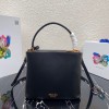 Prada Saffiano Top Handle Bag Black 1BN012