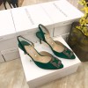 Manolo Blahnik Green Satin Heels