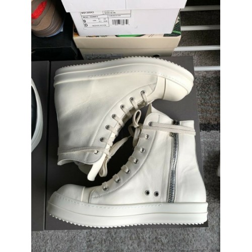 Rick Owens DRKSHDW Canvas High Top White Leather