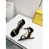 Fendi black leather heels