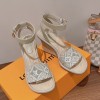 Louis Vuitton White Maia Wedge Sandals