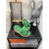 Hermes Oran green heeled sandals