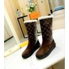 Louis Vuitton fur high boots