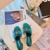 Manolo Blahnik Green Marta Crystal Buckle Silk Heeled Sandals