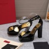 Valentino One Stud black patent leather platform heels