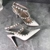 Valentino white - gold rockstud heels 10cm