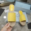 Prada Yellow Espadrille Slides