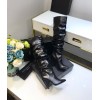 YSL black leather high boots