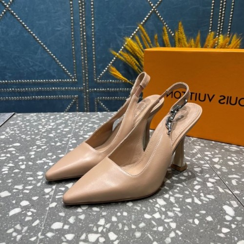 Louis Vuitton slingback beige heels