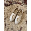 YSL white leather espadrilles flats