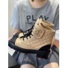 Chanel beige CC boots