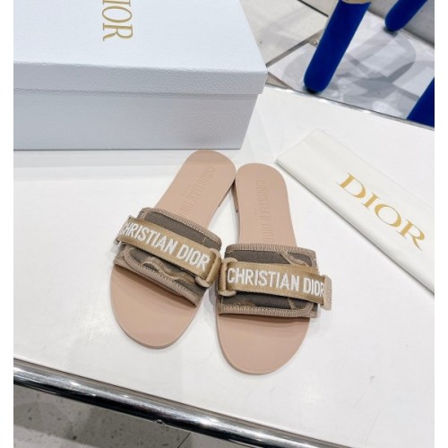 Dior Nude Fabric Slippers