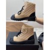 Chanel beige CC boots
