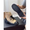 Chanel beige CC boots