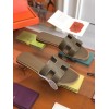 Hermes slipper dark brown leather