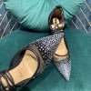 Christian Louboutin Black Mesh Follies Strass heels