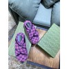 Gucci pink denim flatform slippers